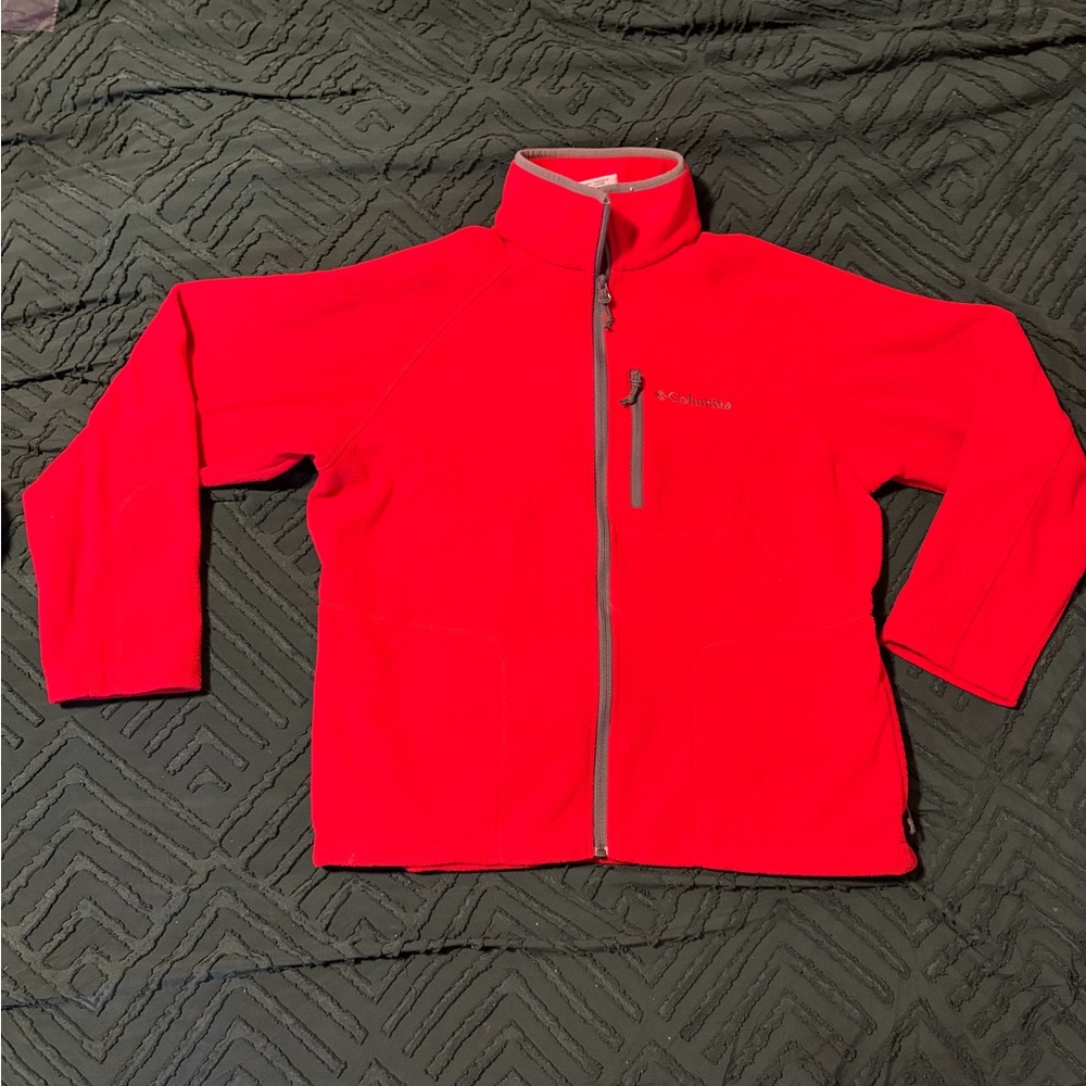 Columbia Red Full-Zip Men's Jacket size med with full zip pockets